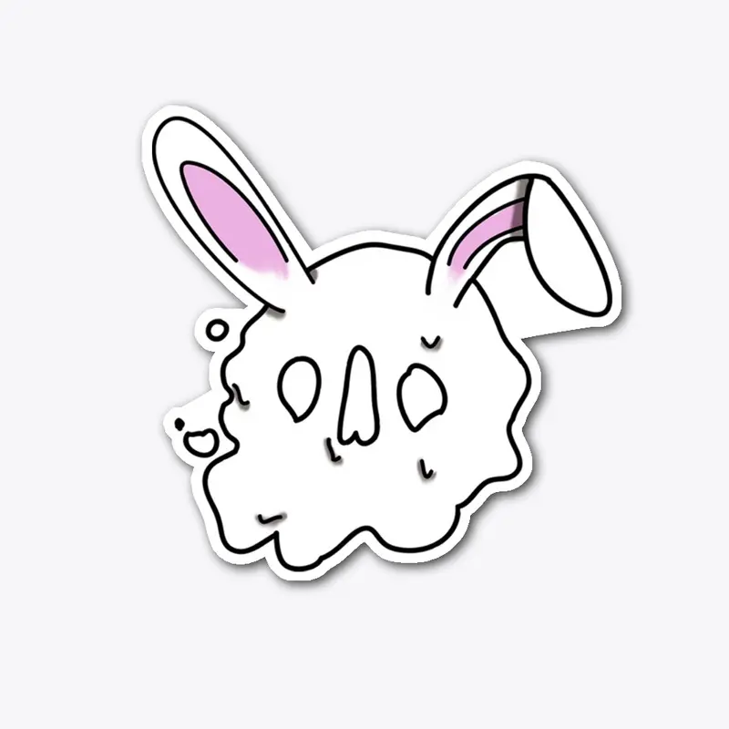 Gooey Dripping Bunny Skull (Sticker)